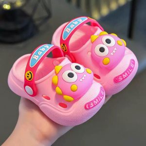 Children’s Non-Slip Cartoon Summer Crocs – Pink
